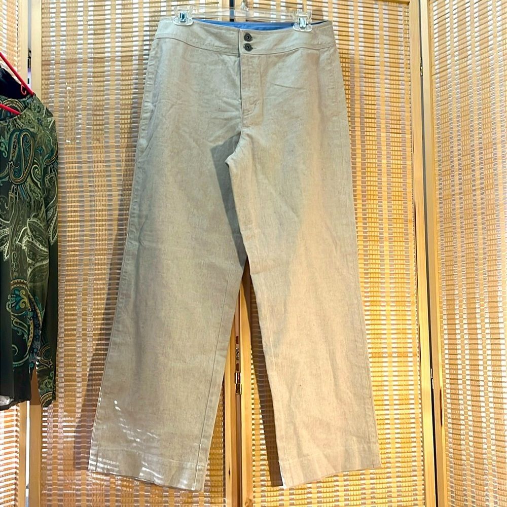 Liz Claiborne Audra Wide leg Linen Blend Trousers 12P